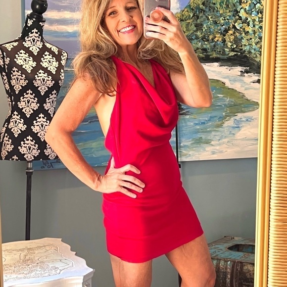 🔥Rubber Ducky,(Made in USA),Stunning Red Dress,Sexy,East Wear, 1 Strap Backless - Picture 8 of 10